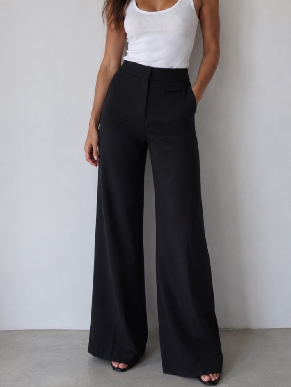 Theory Black Wide-Leg Trousers Size 2
